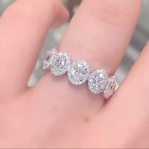 Oval CZ Wedding band